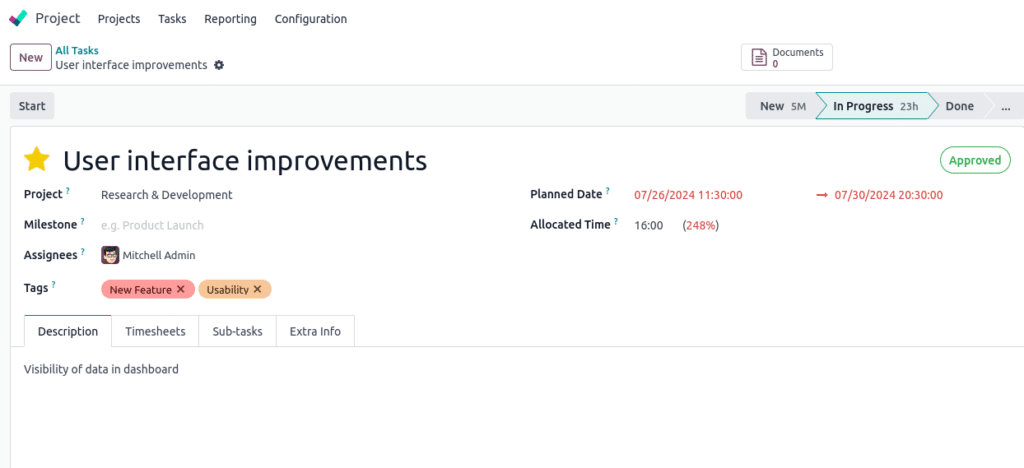 odoo18 Time Allocation